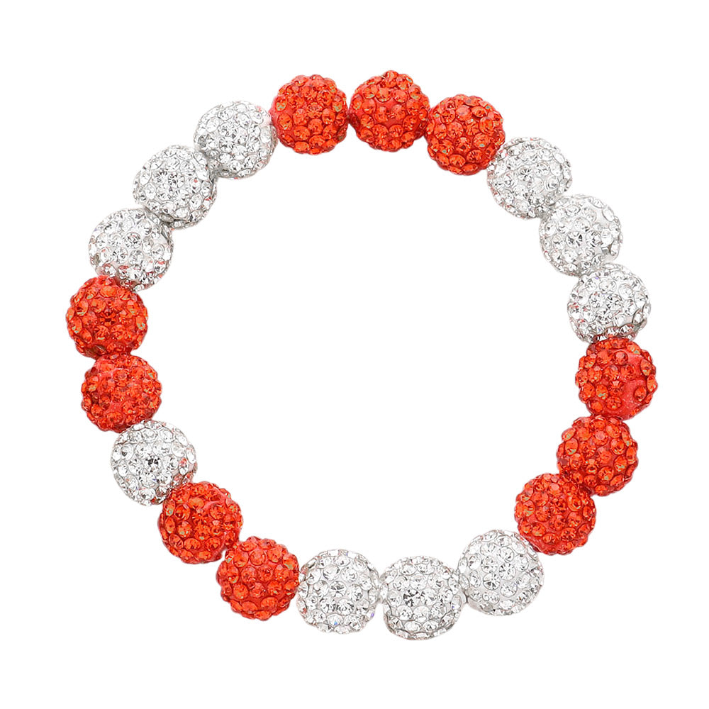 Shamballa Ball Beaded Stretch Bracelet