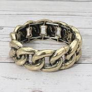 Boho Bold Chunky Metal Chain Stretch Bracelet