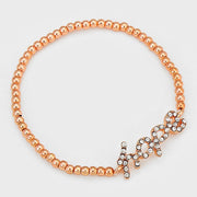 Crystal "Hope" Metal Ball Stretch Bracelet