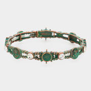 Anchor Helm Nautical Rope Textured Stretch Bracelet
