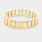Multi Oval Metal Stretch Bracelet