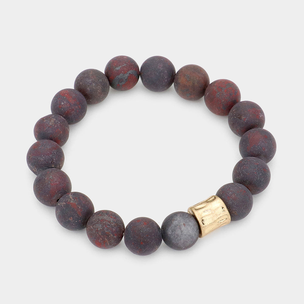 Semi precious stone beaded stretch bracelet