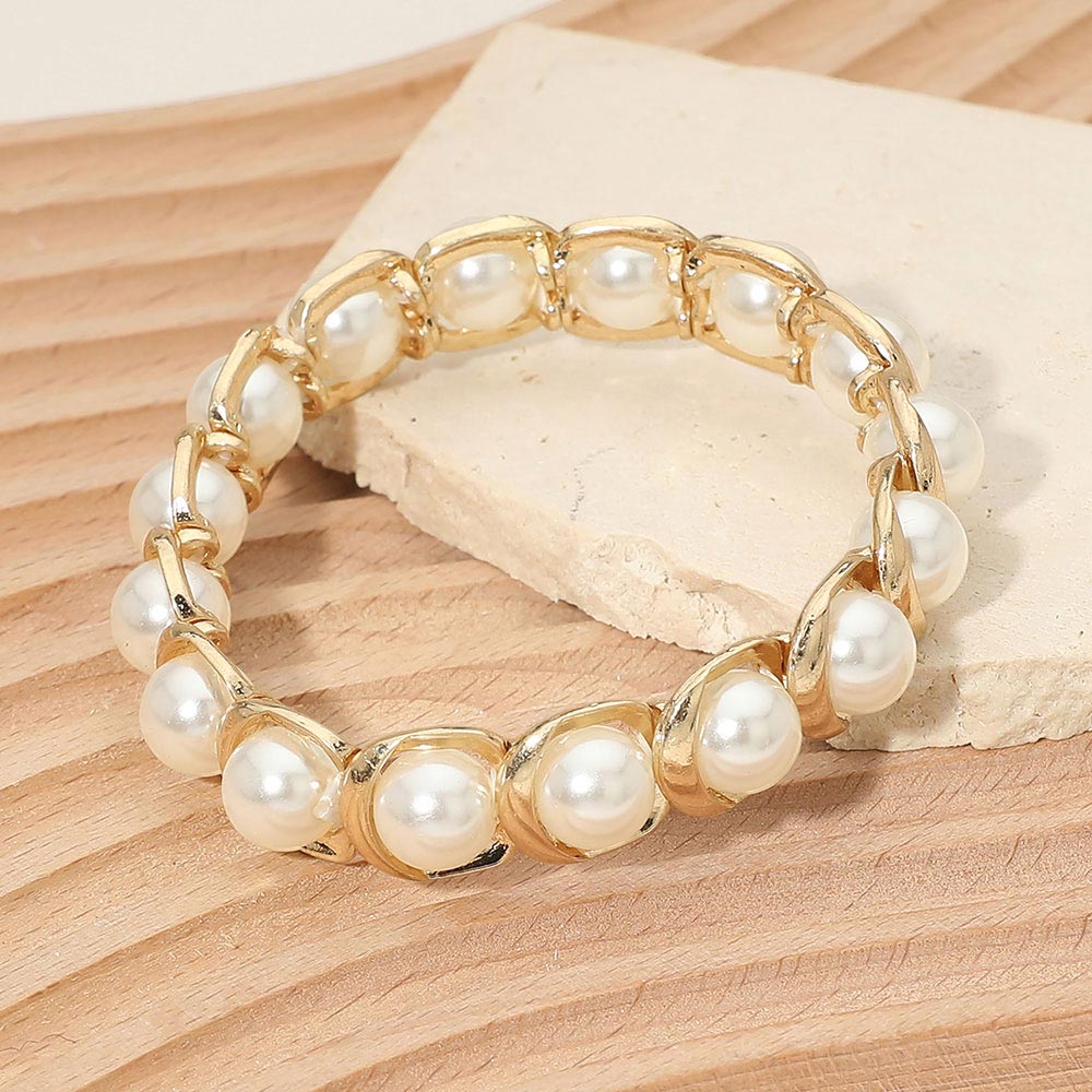 Pearl Beaded Stretch Bracelet