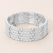 Bold Textured Metal Stretch Bracelet