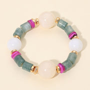 Mixed Resin Beaded Stretch Bracelet