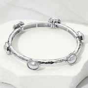 Oval Stone Cluster Pointed Stretch Bracelet