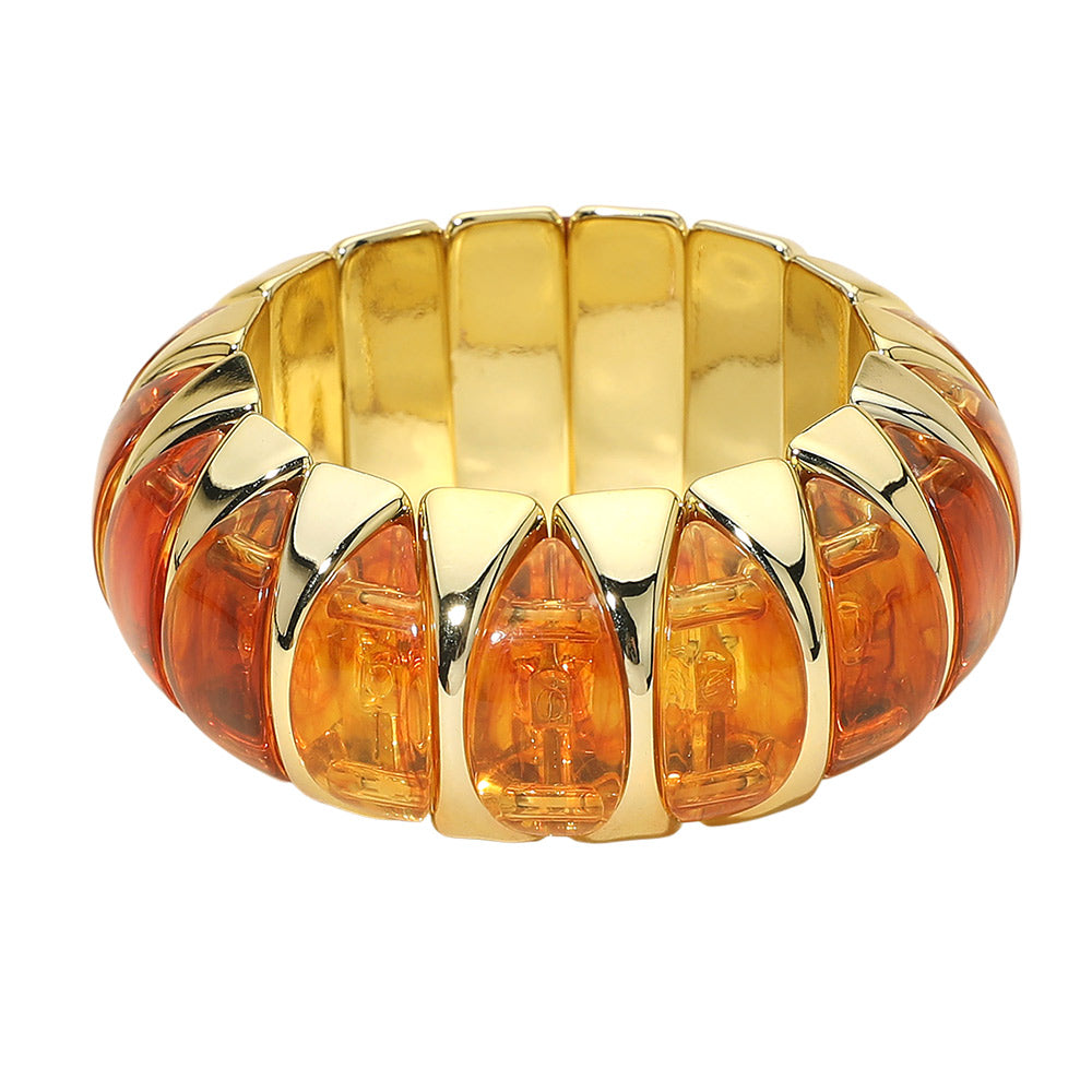 Chunky Marbled Resin Inlay Stretch Bracelet