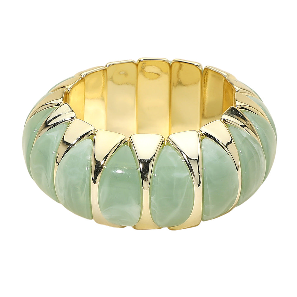 Chunky Marbled Resin Inlay Stretch Bracelet