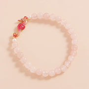 Stone Paved Colored Metal Seahorse Faceted Stretch Bracelet