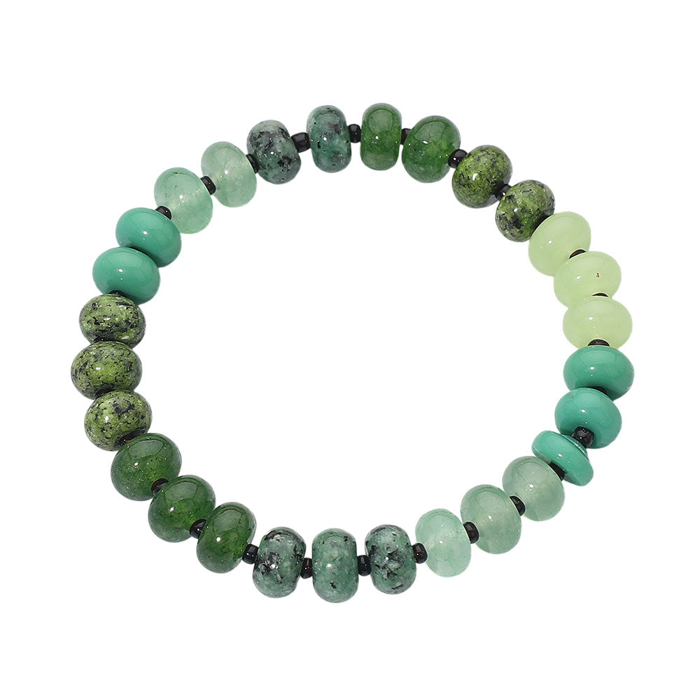Resin Pebble Beaded Stretch Bracelet