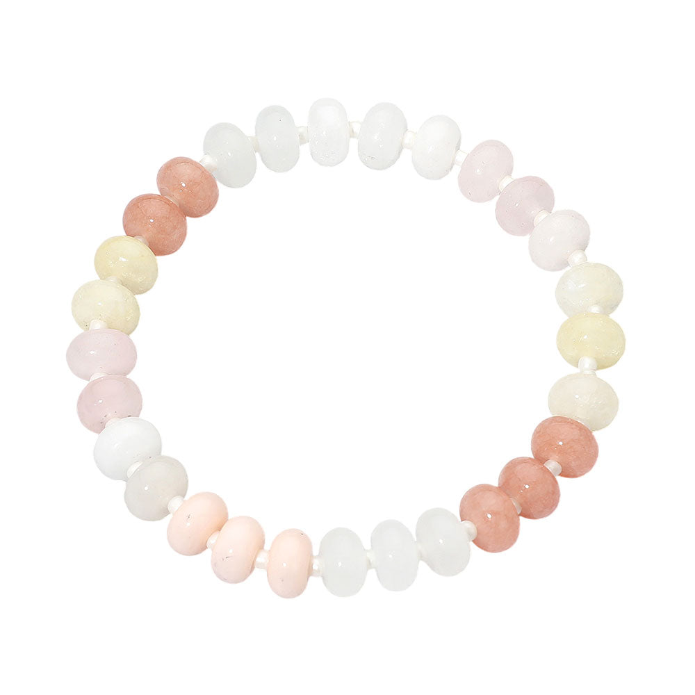 Resin Pebble Beaded Stretch Bracelet