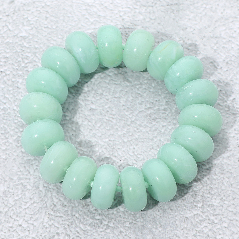 Chunky Marbled Rounded Pebble Beaded Stretch Bracelet
