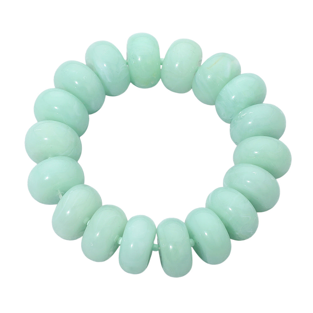 Chunky Marbled Rounded Pebble Beaded Stretch Bracelet