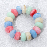 Chunky Marbled Rounded Pebble Beaded Stretch Bracelet