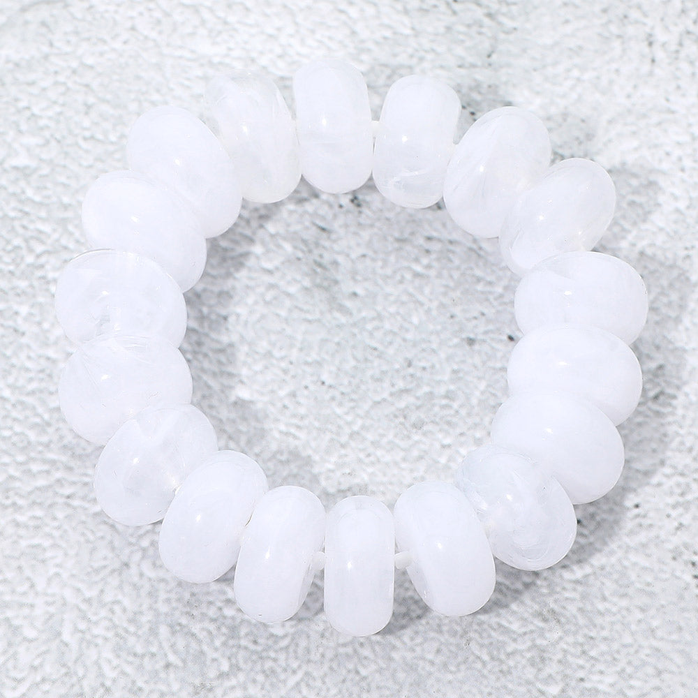 Chunky Marbled Rounded Pebble Beaded Stretch Bracelet