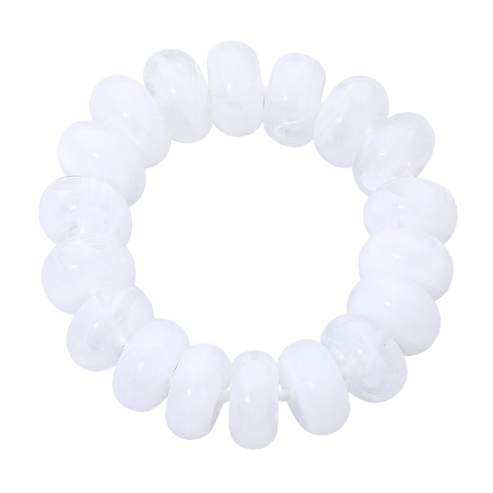Chunky Marbled Rounded Pebble Beaded Stretch Bracelet