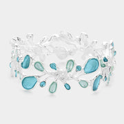 Colored Metal Sprout Cluster Stretch Bracelet