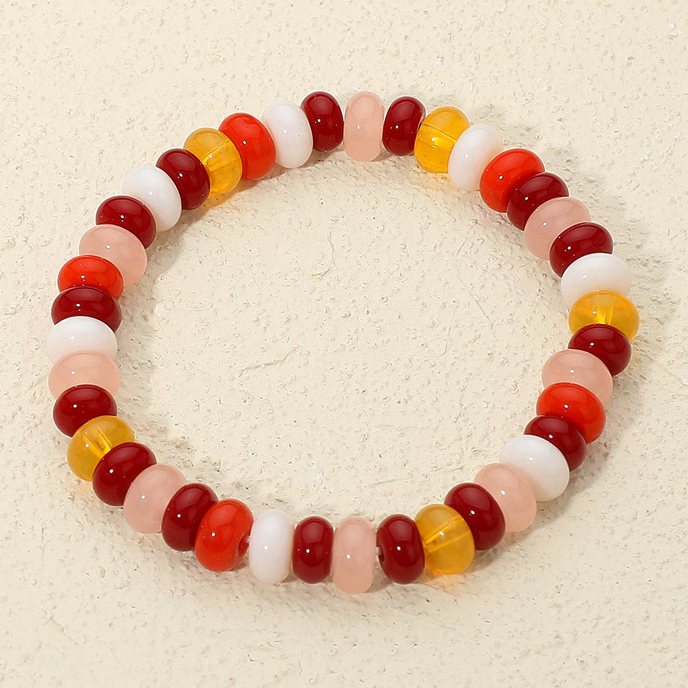 Resin Pebble Beaded Stretch Bracelet