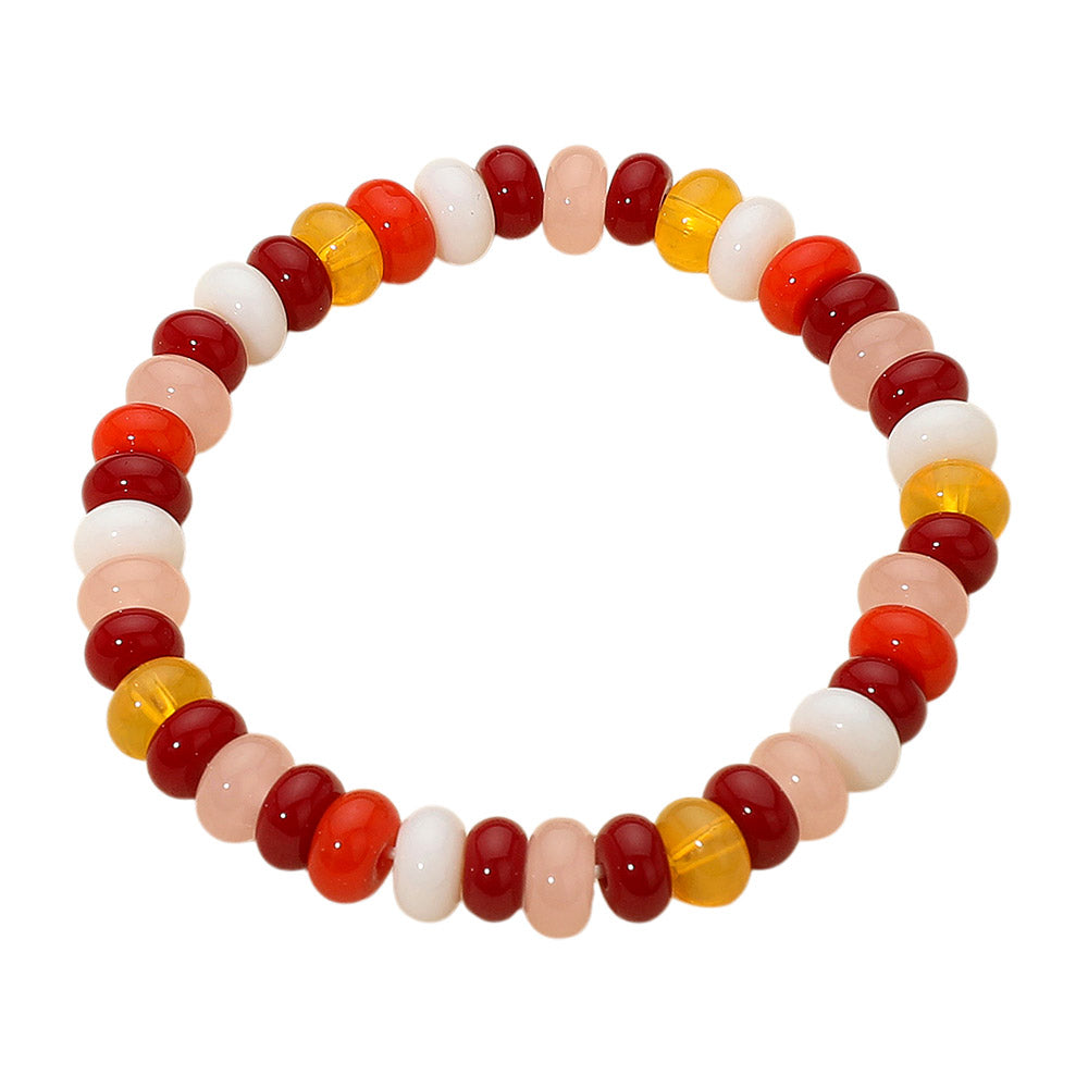 Resin Pebble Beaded Stretch Bracelet