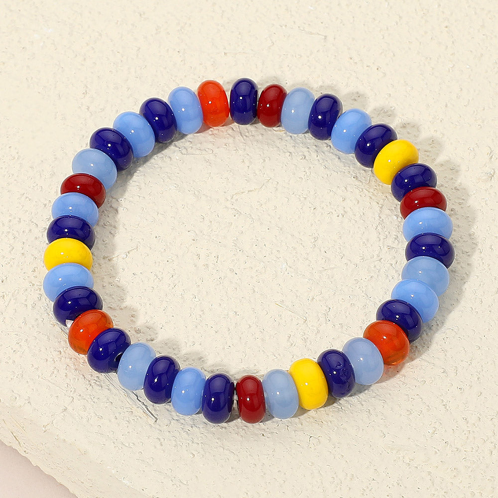 Resin Pebble Beaded Stretch Bracelet