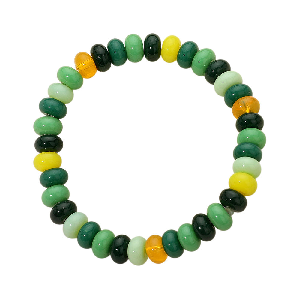 Resin Pebble Beaded Stretch Bracelet