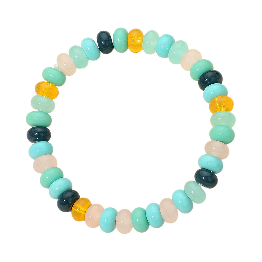 Resin Pebble Beaded Stretch Bracelet