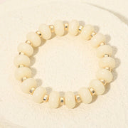 Resin Round Beaded Stretch Bracelet