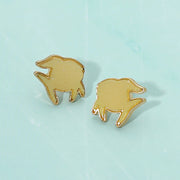 Faux Druzy Fish Silhouette Stud Earrings