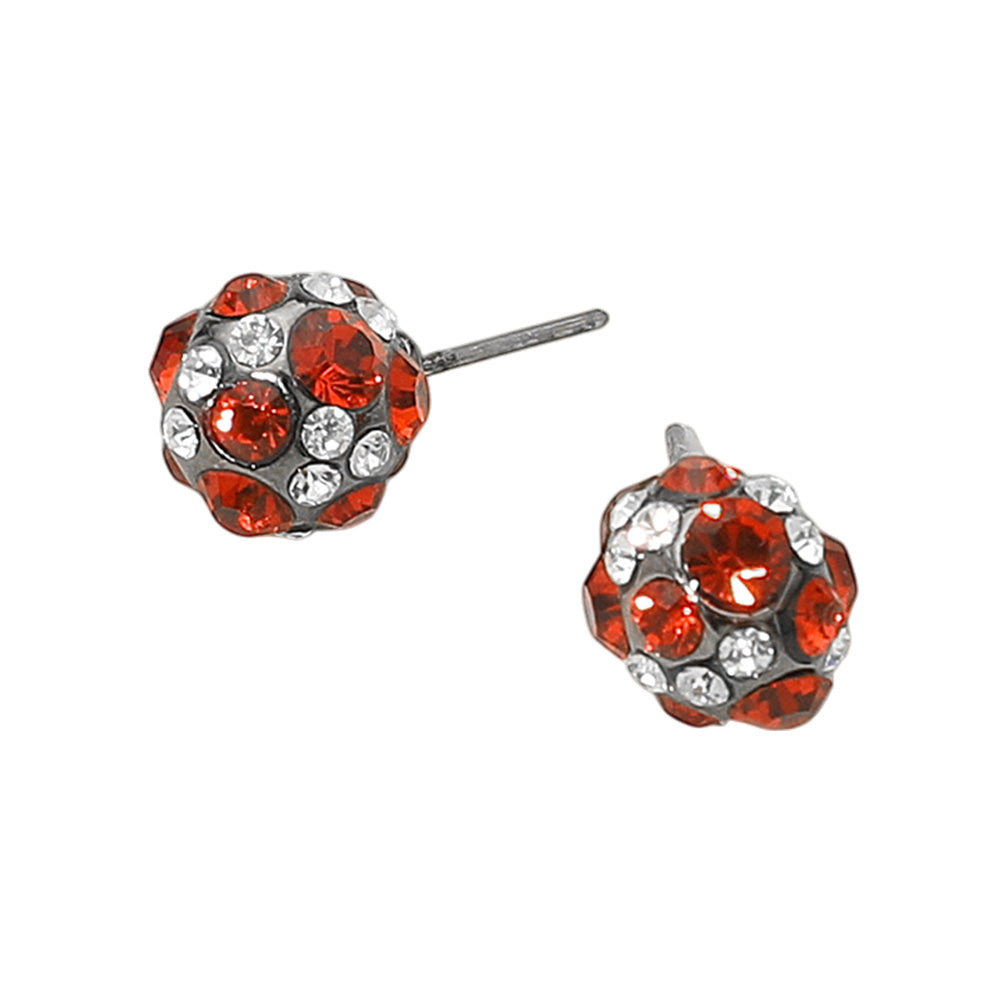 Rhinestone Embellished Ball Stud Earrings