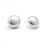 White Gold Dipped Classic Dome Stud Earrings