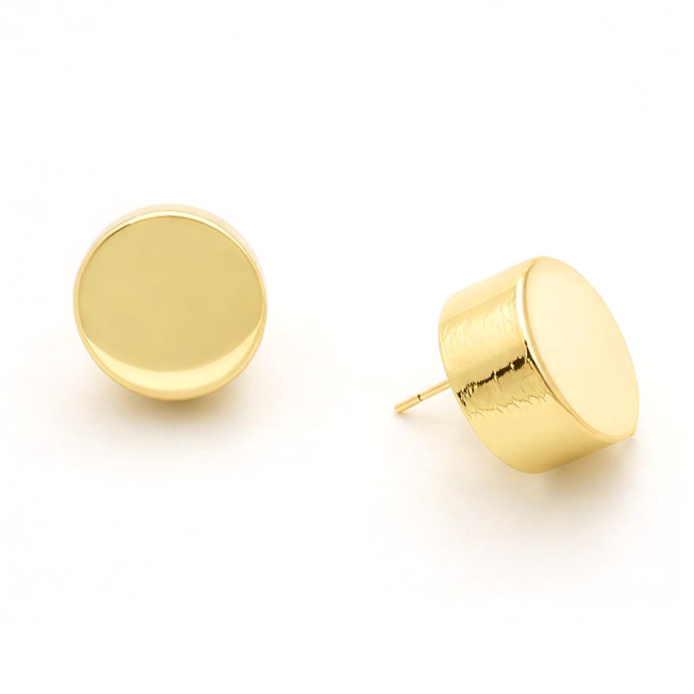 14K Gold Dipped Minimal Disc Stud Earrings