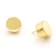 14K Gold Dipped Minimal Disc Stud Earrings