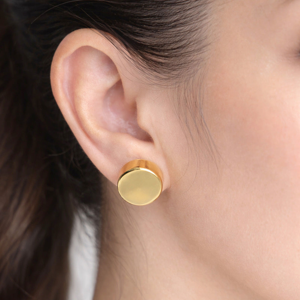 14K Gold Dipped Minimal Disc Stud Earrings