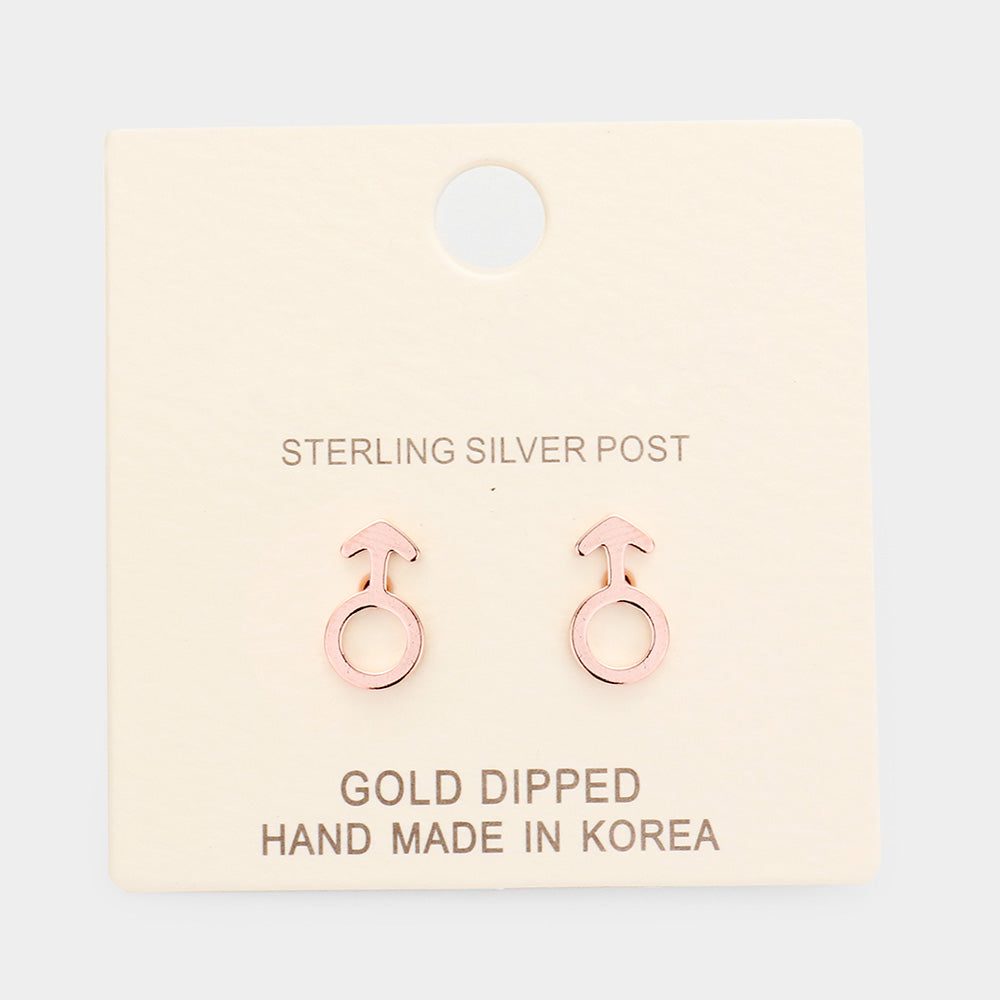 Gold Dipped Male Astrological Sign Stud Earrings