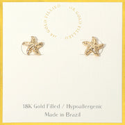 18K Gold Filled Hypoallergenic Starfish Stud Earrings