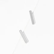 -I- White Gold Dipped Metal Initial Monogram Stud Earrings