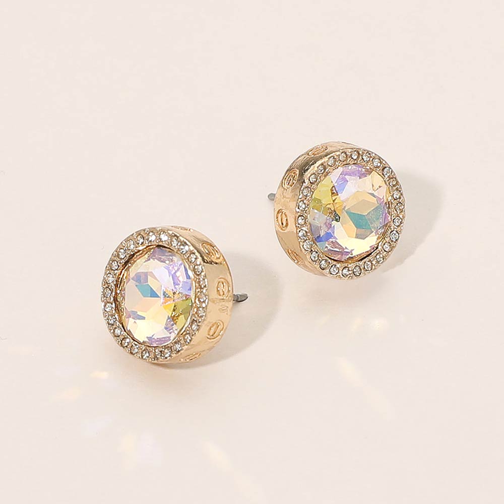 Facet Halo Stud Earrings