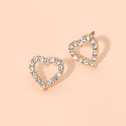 Stone Pave Open Heart Stud Earrings