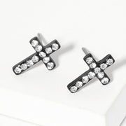 Crystal Cross Stud Earrings