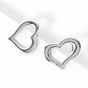 Open Heart Stud Earrings