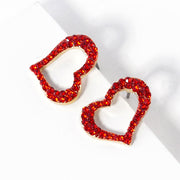Crystal Heart Cutout Stud Earrings