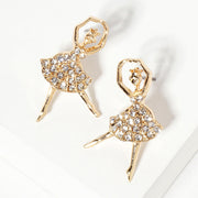 Crystal Paved Ballerina Stud Earrings