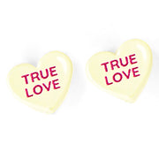 Ture Love Message Heart Stud Earrings