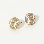 Rhinestone Pave Baseball Stud Earrings