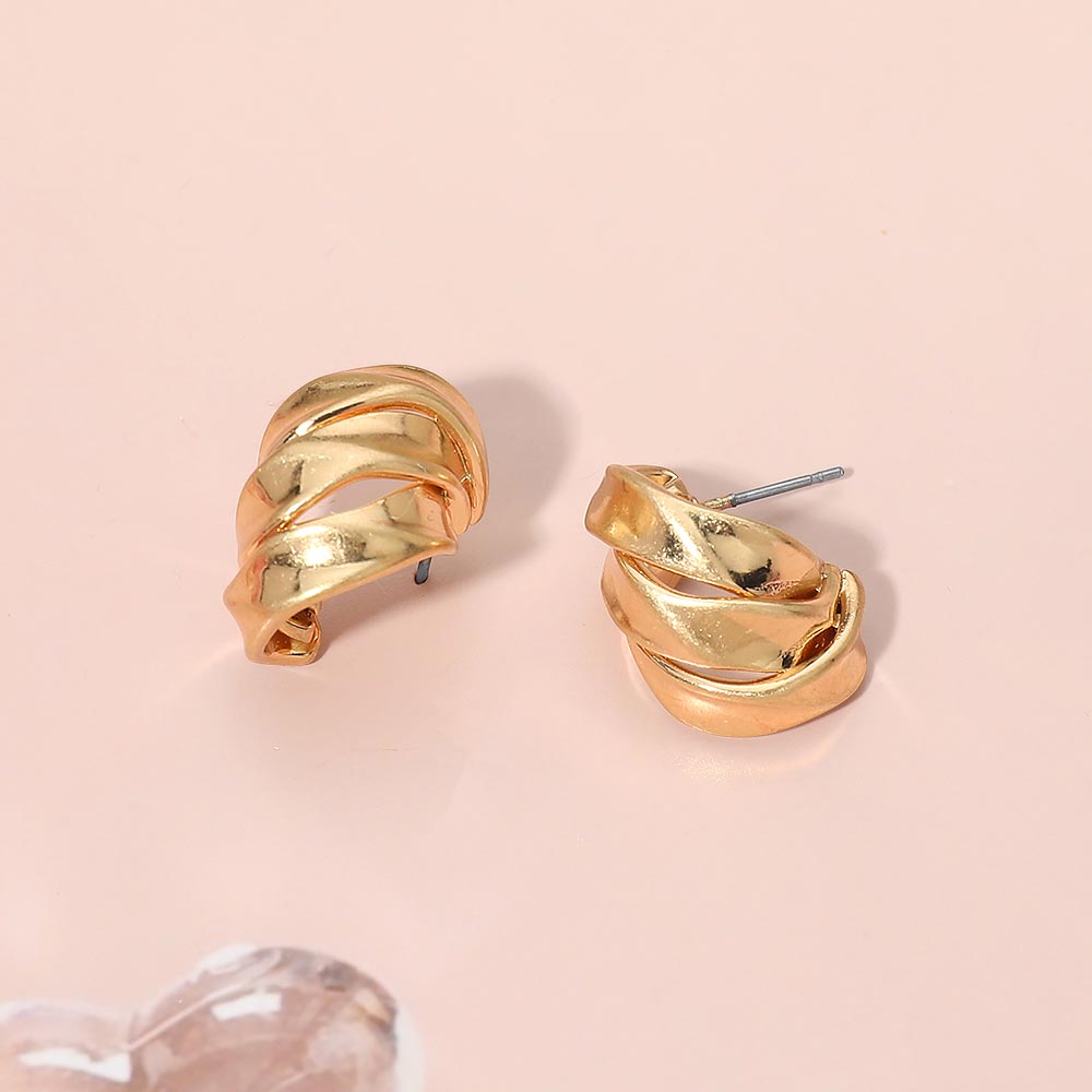 Twisted Metal Knot Stud Earrings