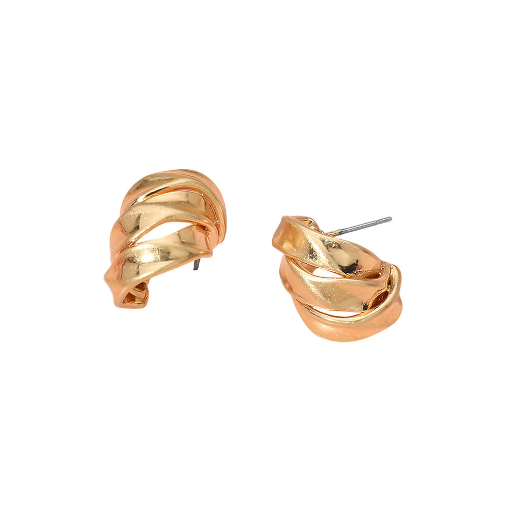 Twisted Metal Knot Stud Earrings