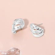 Twisted Metal Knot Stud Earrings