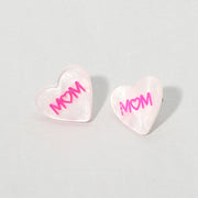 MOM Heart Stud Earrings