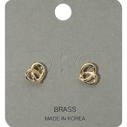 Mini Metal Pretzel Stud Earrings