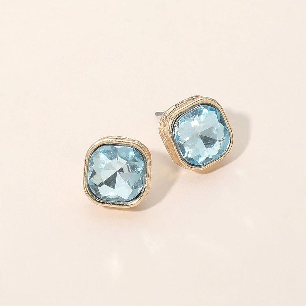 Cushion Cut Square Stone Stud Earrings
